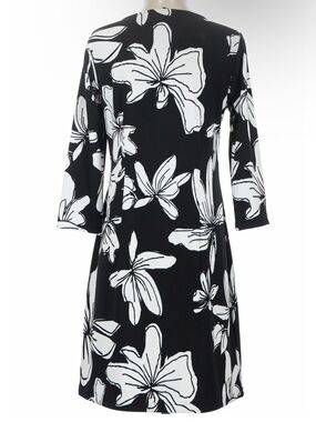 Boston Proper Black and White Floral Dress